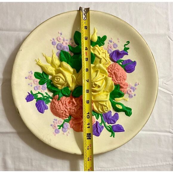 Vintage 1960’s MCM 3D Floral Pastel Wall Decor - Picture 6 of 6